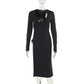 Elegant Slim Fit High Slit Deep V Long Sleeve Dress