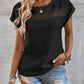 Women's Summer New Casual Solid Color Stitching Lace Top