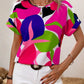 Summer New Fashion Printed Multi-color Round Neck Women's Short Sleeve