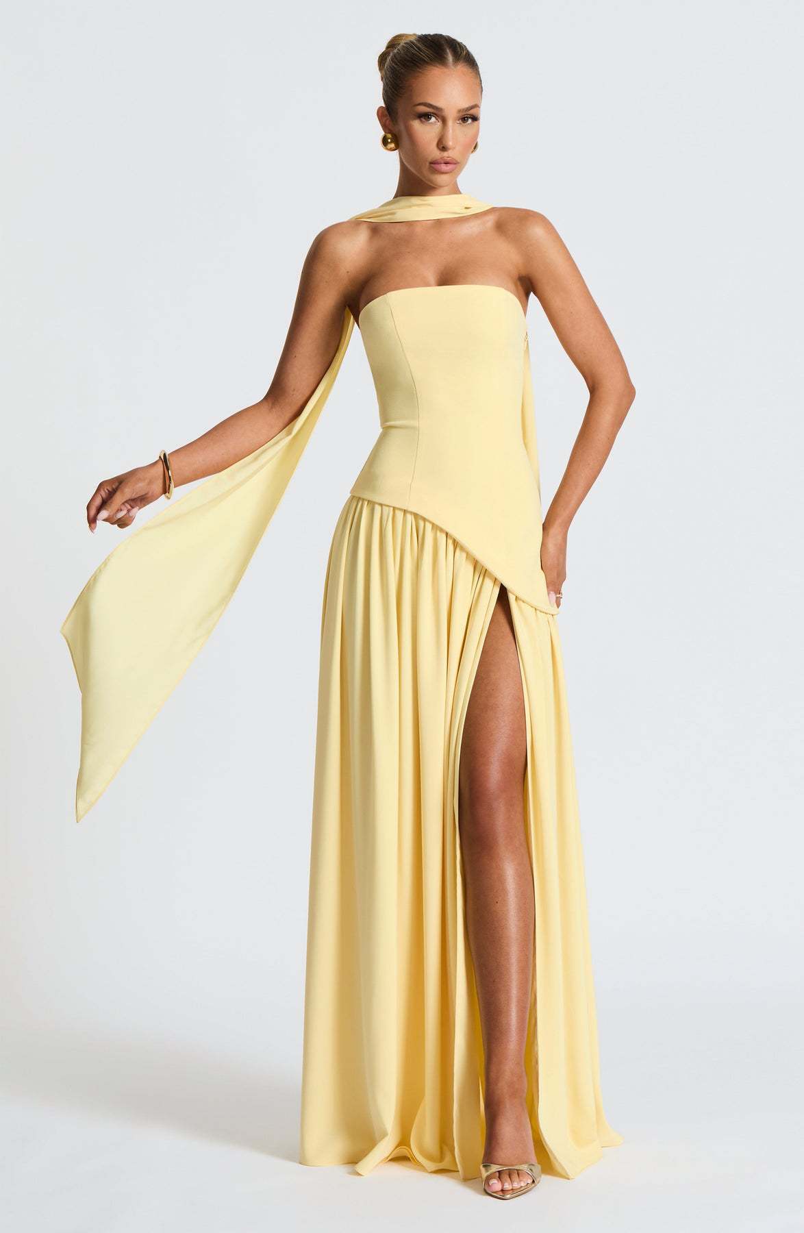 Fashion Backless Tube Top Color Split Dress