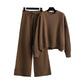 Fashion Casual Knitting Suit Pants Korean Style Loose Women