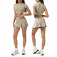 Short-sleeved Shirt Running Anti-emptied Pantskirt Two-piece Suit