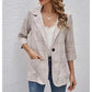 Fashion Plaid Three Quarter Sleeve Small Suit