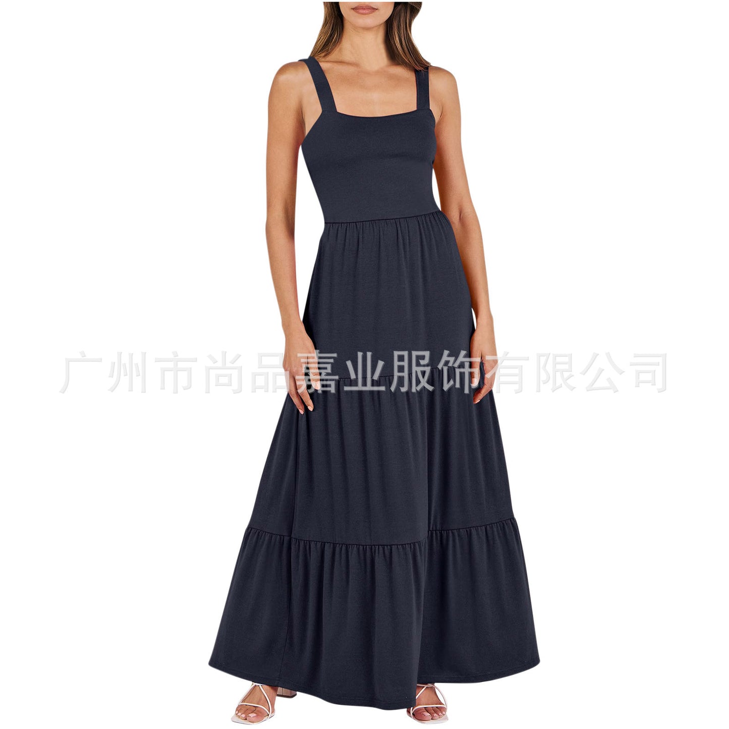 Robe sans manches à bretelles spaghetti et poches pour femme