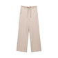 Striped Short Vest Woven Belt Striped Pants