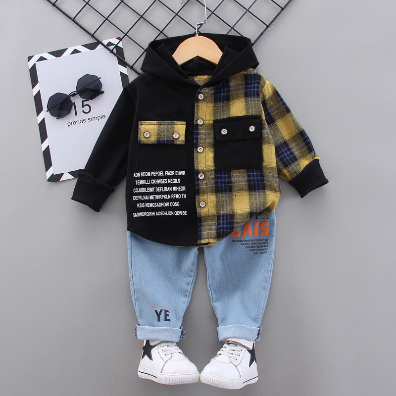 Chemise à carreaux d'automne deux pièces