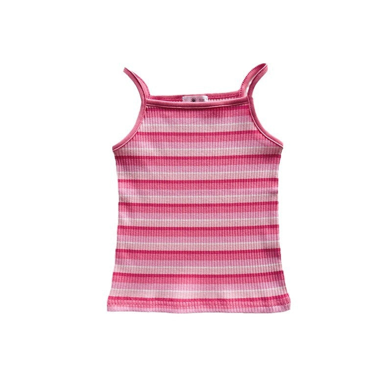 Gilet décontracté extensible et fin brodé à motif dessin animé pour fille