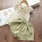Ensemble deux pièces chemise et short sans manches pour enfants d'été