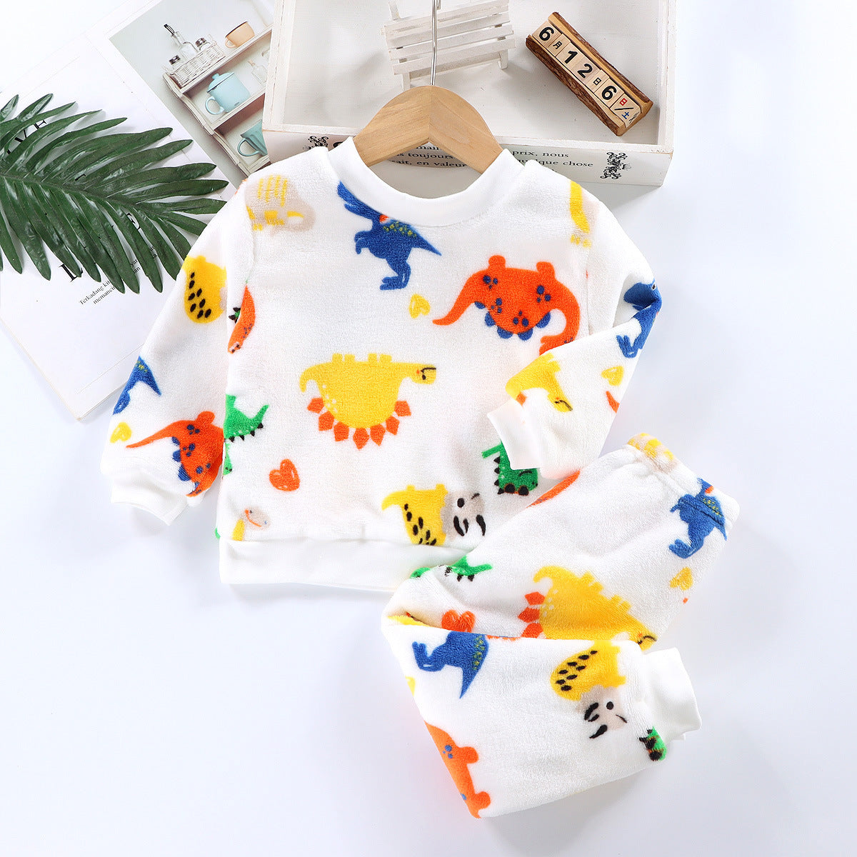 Cotton Padded Thickened Home Wear Autumn Clothes Long Pants Boys And Girls Underwear Suit