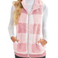 Thick Checks Double-sided Velvet Cardigan Vest Stand Collar Sleeveless Coat