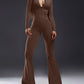 Women's Fashion Pure Color Tight Sports Yoga Jumpsuit With Zipper