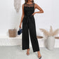 Lace Patchwork Round Neck Sleeveless High Waist Straight Women's Jumpsuit