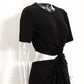Spice Girl Waisted Long Dress Cold Wind Slim Kink Hollow Pleat Loose