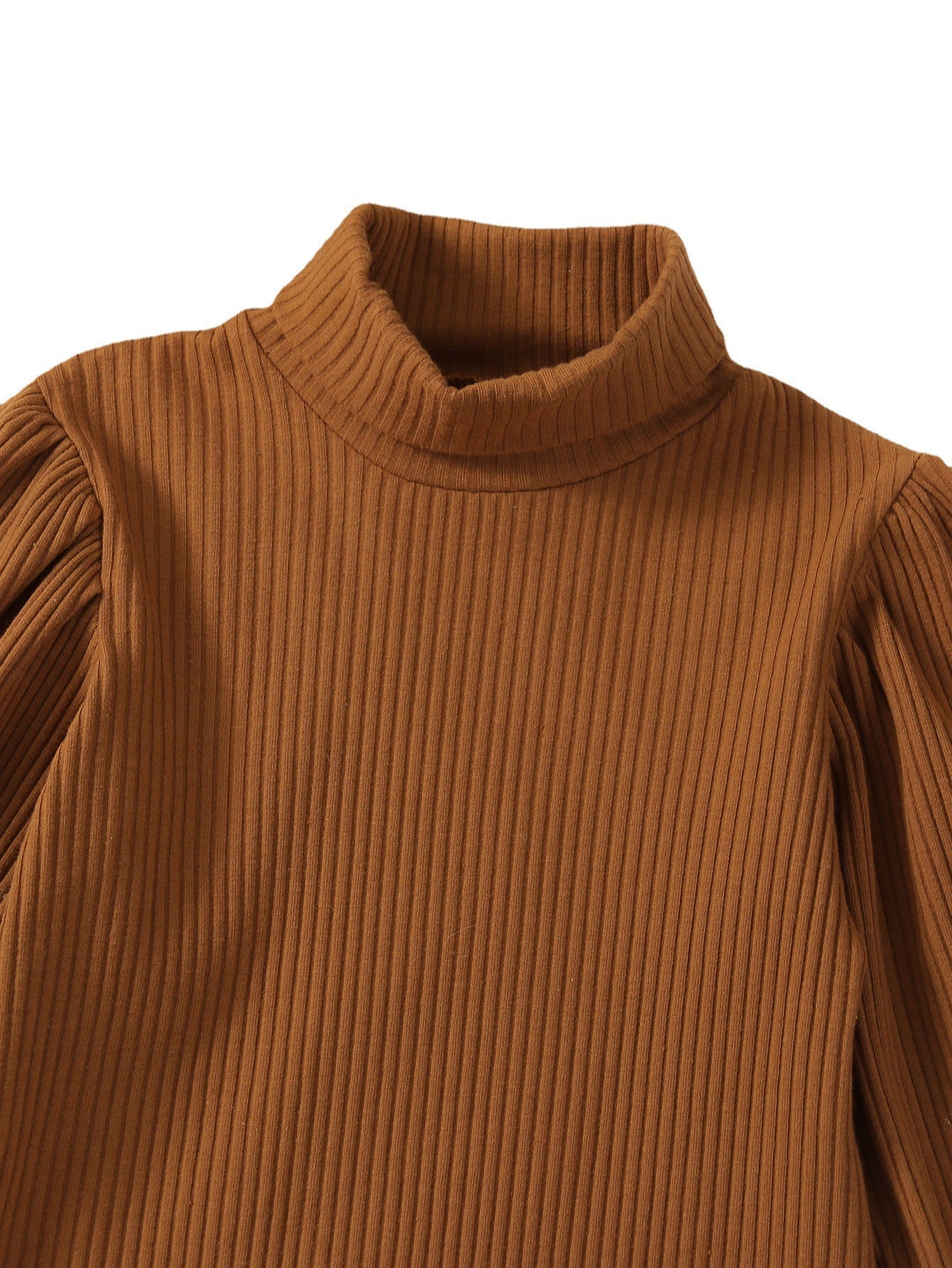 Jupe marron en coton uni pour femme