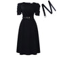 Fashionable Temperament Elegant V-neck Pleated Swing Dress