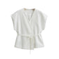 Women's Linen Blend Double Breasted Vest Two Piece Set