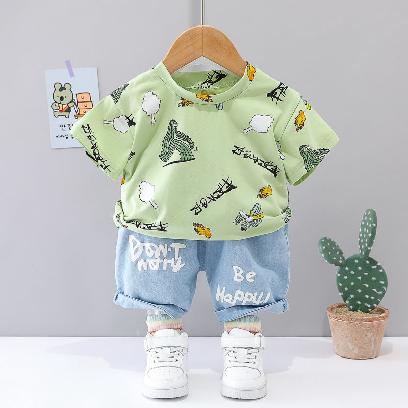 Boys Shirt Fashion Summer Short Sleeve Blouse And Pants