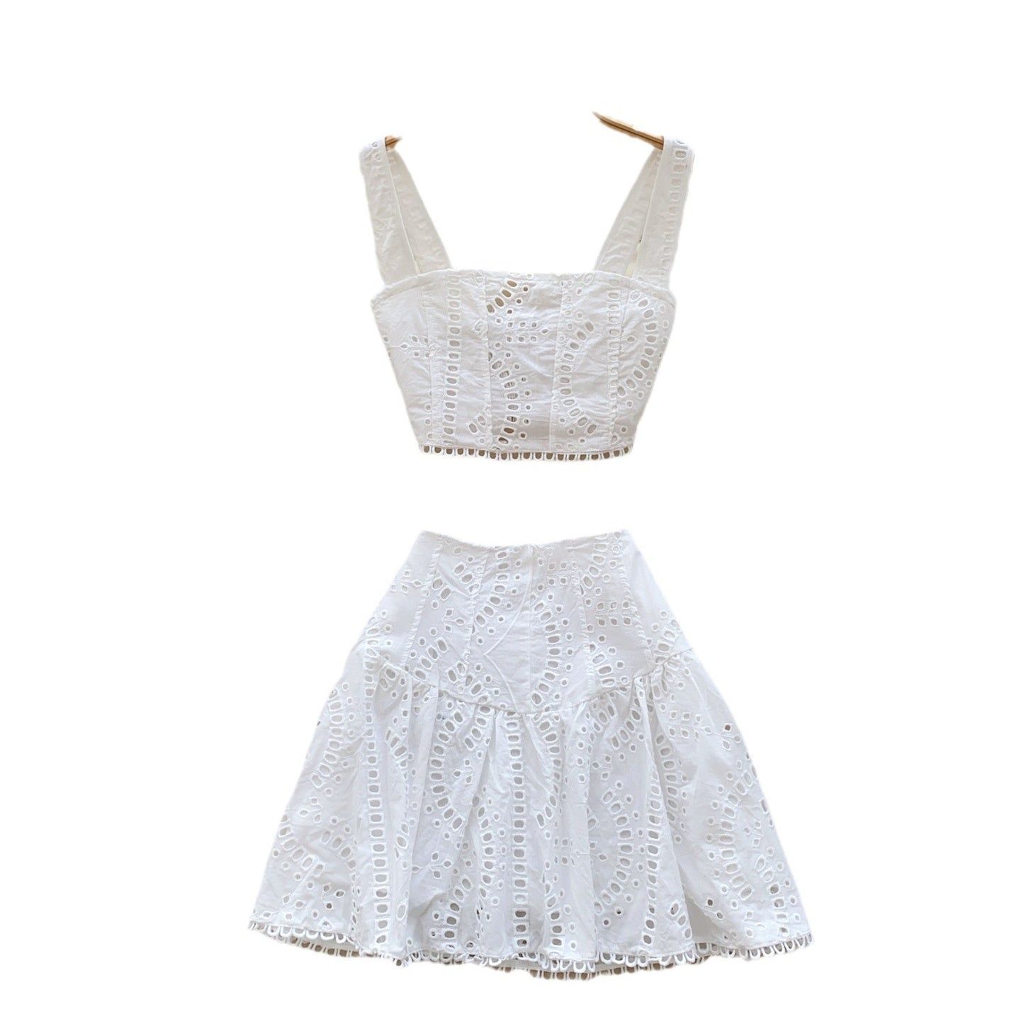 Girls Hollow Embroidery Suit
