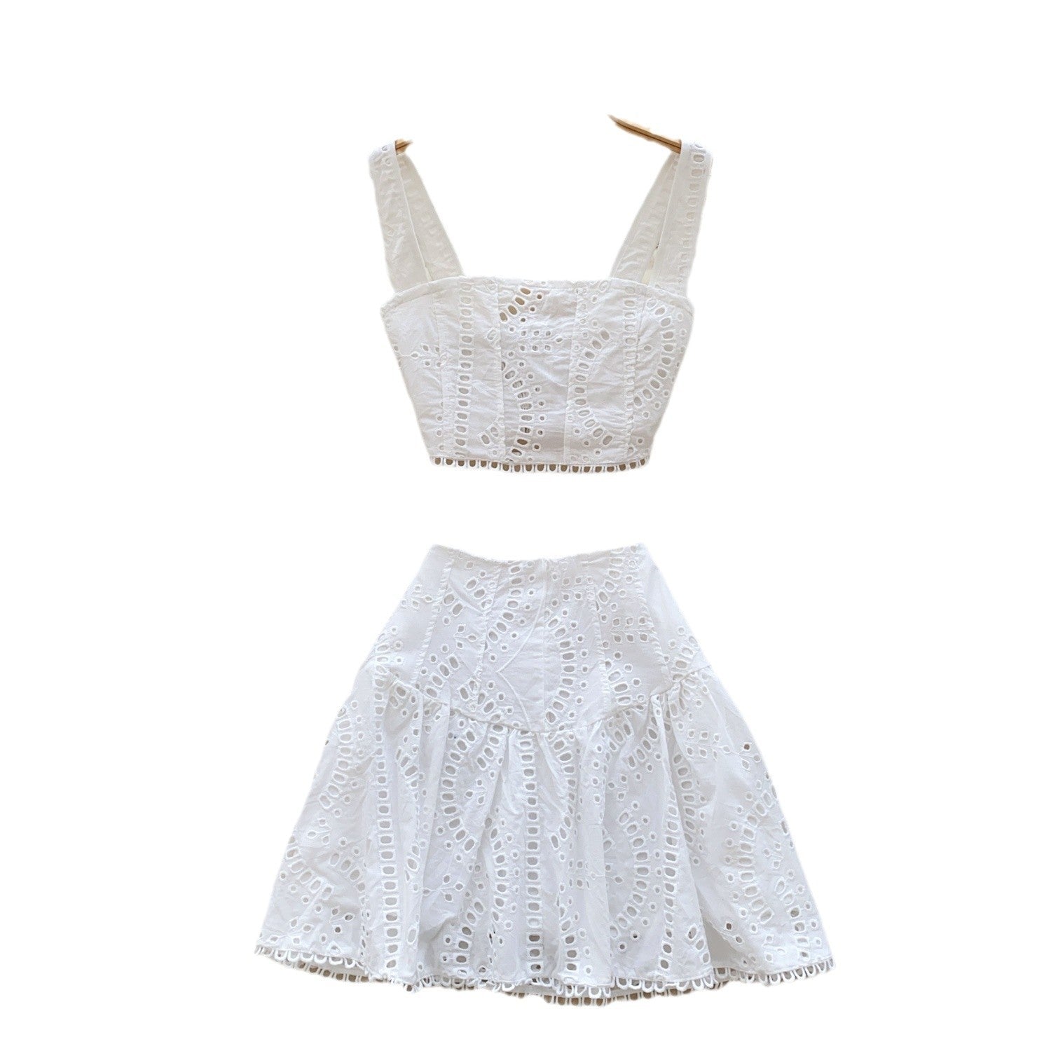 Girls Hollow Embroidery Suit