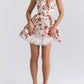 Italian Rose Print Tulle Mini Dress