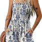 Flower Print Shorts Jumpsuit Summer Fashion Sleeveless Beach Bodysuit