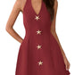 Elegant Halter V-Neck Sleeveless A-Line Mini Womens Short Party Gown