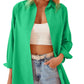 Women's Fashion Casual Solid Color Single-breasted Long Sleeve Shirt