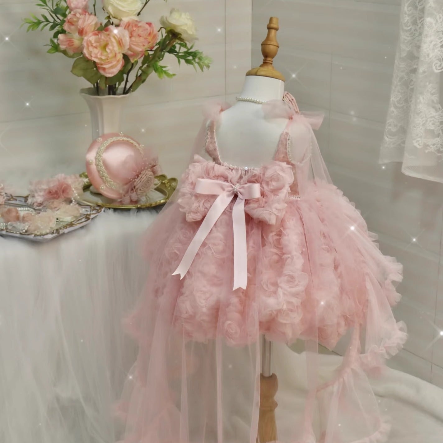 Girls' Versatile Trailing Exquisite High-end Princess Dress