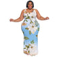 Plus-size Women's Summer Casual Long Sleeveless Digital-print Dress