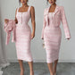 Women's Clothing Skirts Suit Lapel Long Sleeve Short Plaid Jacket