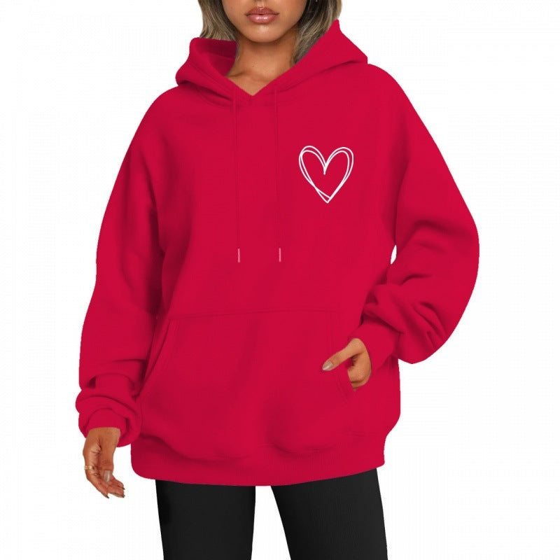 Sweat à capuche brossé style coréen pour femme, style décontracté