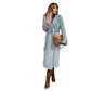 Woolen Coat Simple Fashion V-neck Lace Up Long Coat For Women