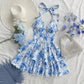 New SpringSummer European And American-style Camisole Top And Audrey Hepburn-inspired Designer Floral Dress
