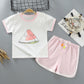 Costume à manches courtes pour enfant Costume deux pièces en coton