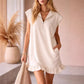 V-Neck Sleeveless Dress - Women's Casual Summer Dress With Two Front Pockets And Back Zipper Closure For Daily Wear