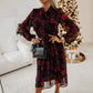 Long Sleeve Bowknot Waist-tight Dress Women