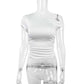 New Women's Top With Oblique Shoulder Neckline
