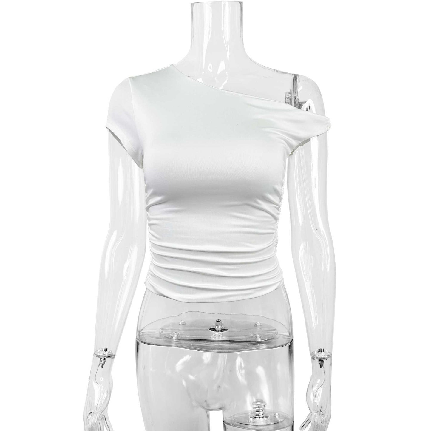 New Women's Top With Oblique Shoulder Neckline