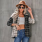Women's Lapel Plaid Long Sleeve Cardigan Loose Shirt