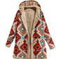 Cotton And Linen Printed Hooded Sweater Warm Plush Jacket