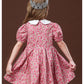 Robe mi-longue à fleurs et manches courtes pour fille