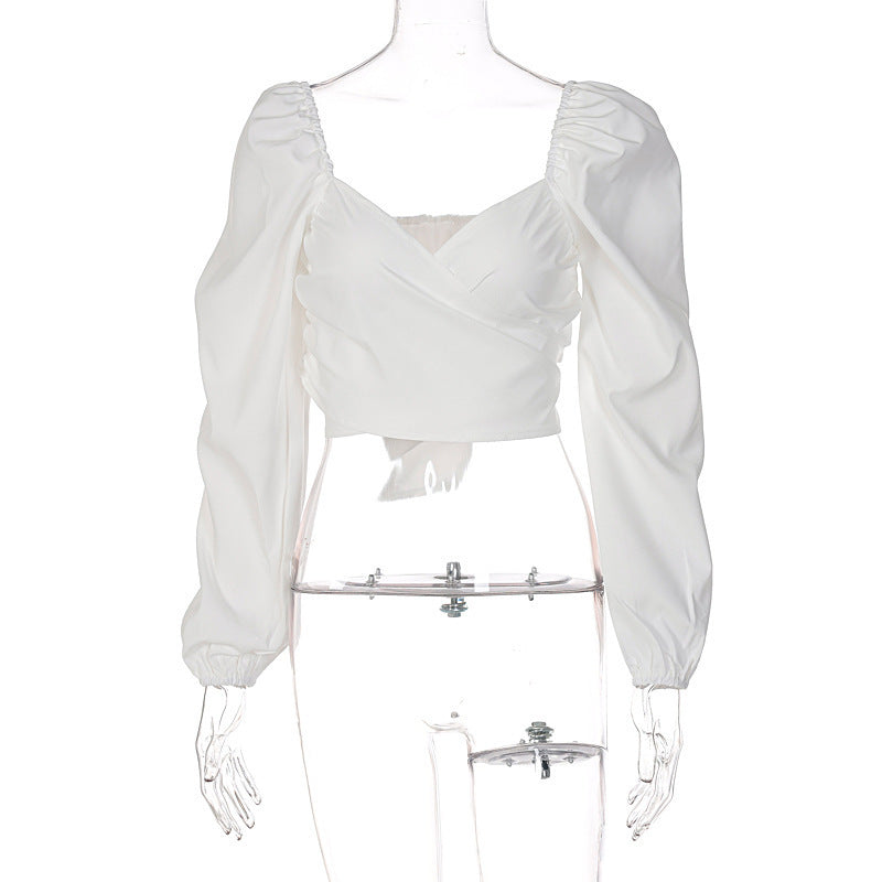 Navel Wrap Chest Strap Slim Fit All-match Long Sleeves