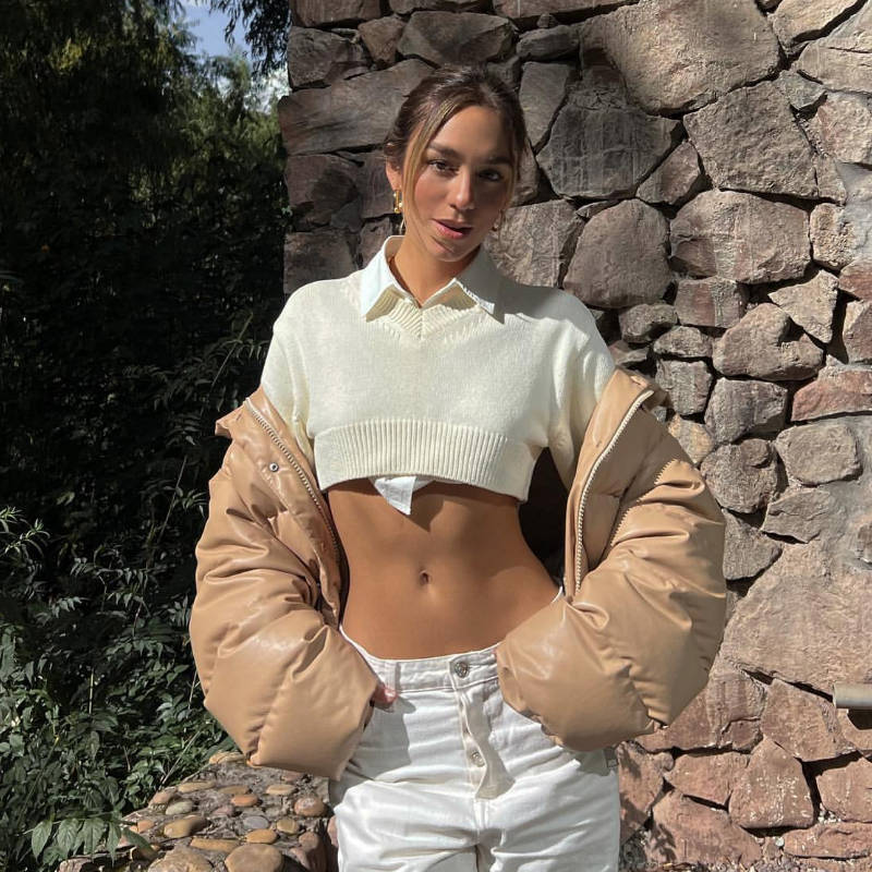 Women's V-neck Layered Long Sleeved Shirt