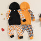 Ensemble deux pièces sweat à capuche multicolore et pantalon à carreaux pour enfant