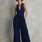 Elegant Commuter V-Neck Jumpsuit For Women