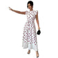 Elegant Butterfly Print Dress For Women