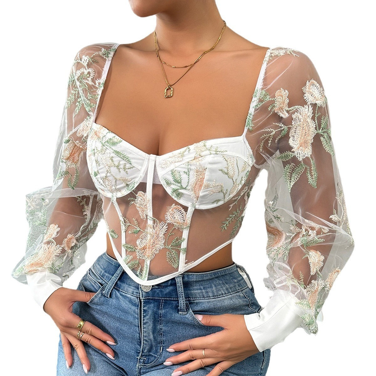 Lace V-neck Women's Top