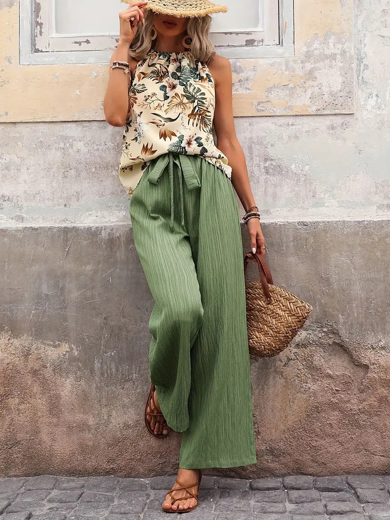 Sleeveless Top And Trousers Advanced Two-piece Suit