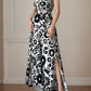 Elegant Womens Floral Print Wrap-Style Jumpsuit With Straps