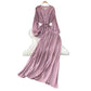 French Style Women's Temperament Twinset Design Sense Lace-up Waist-controlled Fashionable Long Sleeve